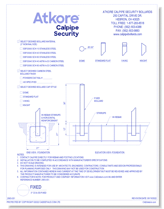 3" CS & SS Fixed