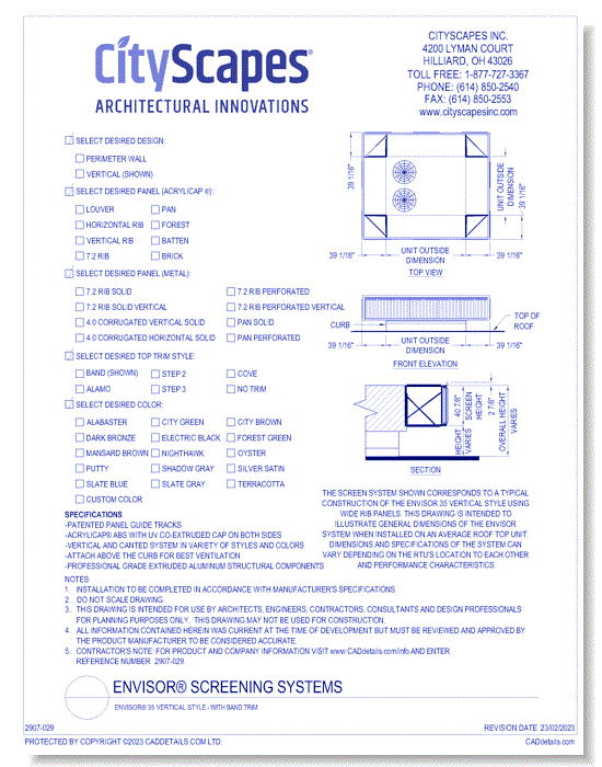 Envisor® 35 Vertical Style - With Band Trim