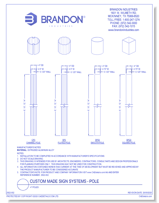 Pole: Selection of 4 Inch OD Poles