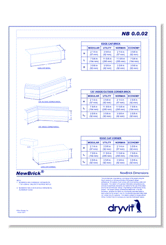 NewBrick® System: NewBrick Shapes and Dimensions 2