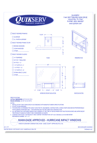 Window & Drawer Combinations, Miami - Dade County Approved (PCJ-130)