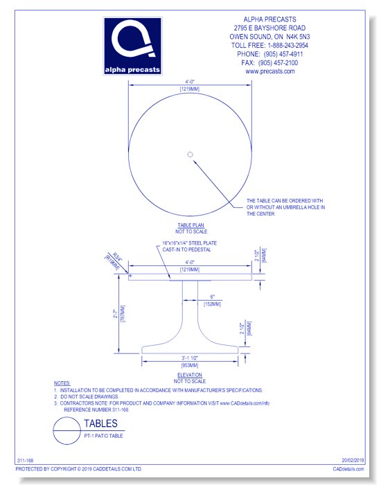 PT-1 Patio Table