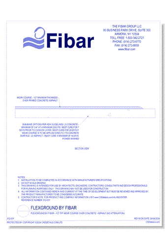 Flexground by Fibar - 1/2" PIP Wear Course Over Concrete / Asphalt (No Attenuation)