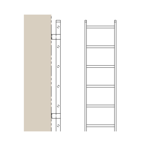 CAD Drawings BIM Models Alaco Ladder Co. Exterior Roof Access Ladder: 561E Elevator Pit Access