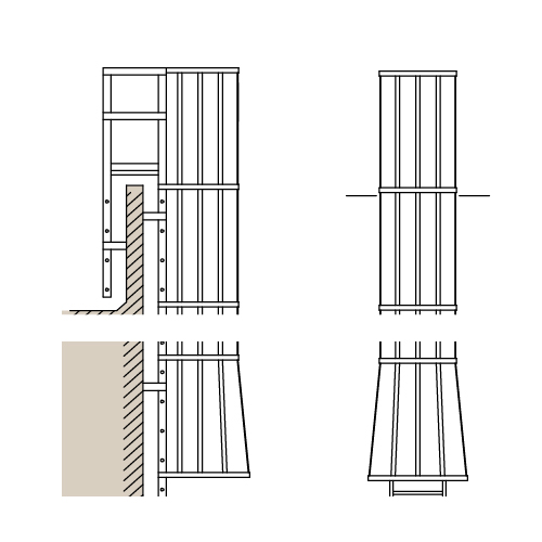 CAD Drawings BIM Models Alaco Ladder Co. Cages & Platforms: 564-C Parapet Return