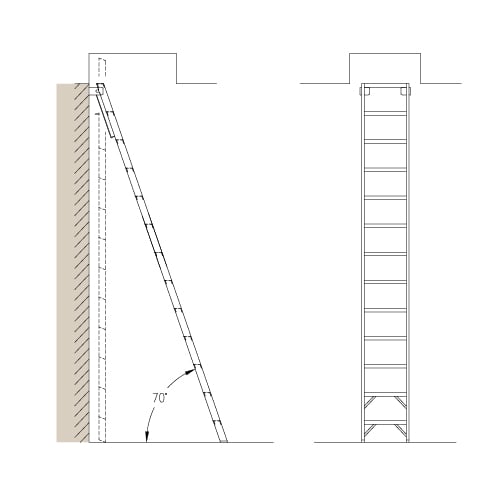 CAD Drawings Alaco Ladder Co. Roof Hatch Access: HP70 – 70° Folding Ladder