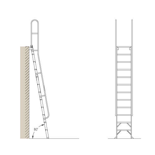 CAD Drawings Alaco Ladder Co. Mezzanine Access: M80 – 80° Ships Ladder