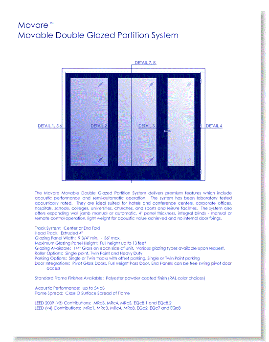 Movable Double Glazed Partition System: Movare™ - Architects Package