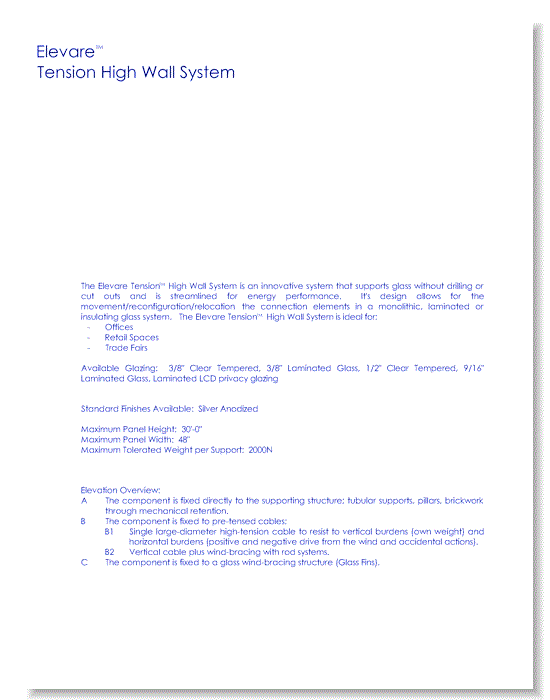 High Wall Glass Partition Systems: Elevare™ Tension - Architects Package