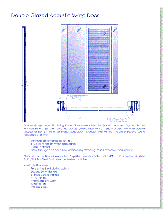 Pivot & Hinged Doors: Acoustic Double Glazed Glass Swing Door - Architects Package