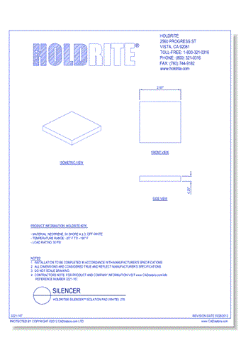 HOLDRITE® Silencer™Isolation Pad (White): 276