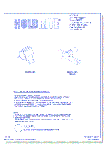 HOLDRITE® Insulation Coupling Series 8 Strut Mount