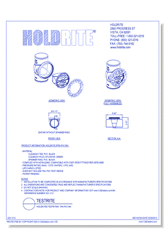 HOLDRITE® Testrite®: TR4-PVC-NH