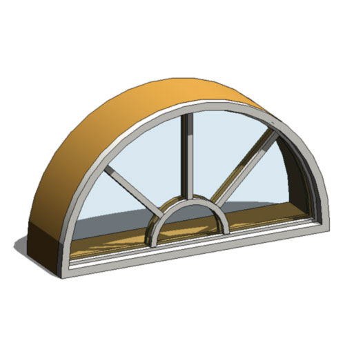 CAD Drawings BIM Models Ply Gem Mira Premium Series: Aluminum Clad Wood Window Circle Head