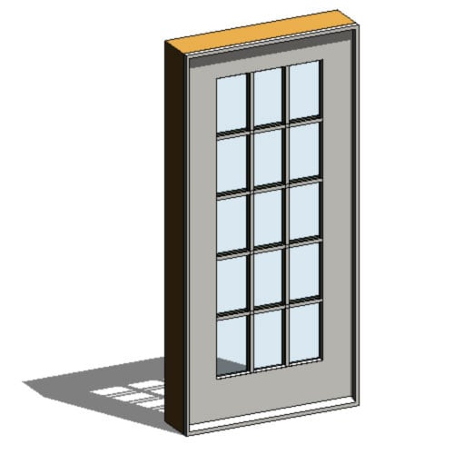CAD Drawings BIM Models Ply Gem Mira Premium Series: Aluminum Clad Wood Patio Door Hinged Single Outswing