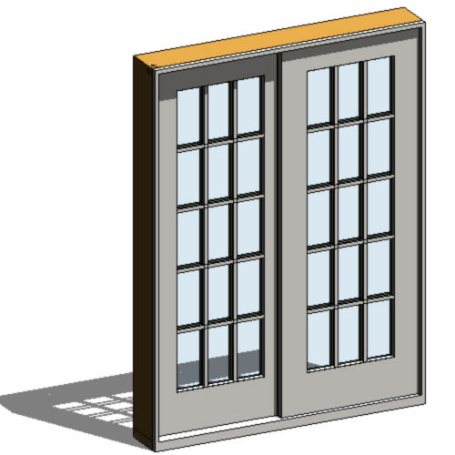 CAD Drawings BIM Models Ply Gem Mira Premium Series: Aluminum Clad Wood Patio Door Sliding 2-Panel
