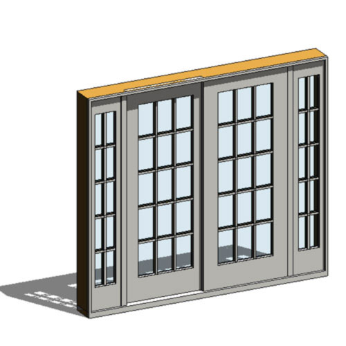 CAD Drawings BIM Models Ply Gem Mira Premium Series: Aluminum Clad Wood Patio Door Sliding 4-Panel