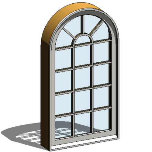 CAD Drawings BIM Models Ply Gem Mira Premium Series: Aluminum Clad Wood Window Extended Round Units - Sash & Frame