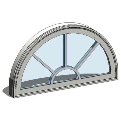 CAD Drawings BIM Models Ply Gem 1500 Series: Vinyl Windows Single Hung - Circle Head
