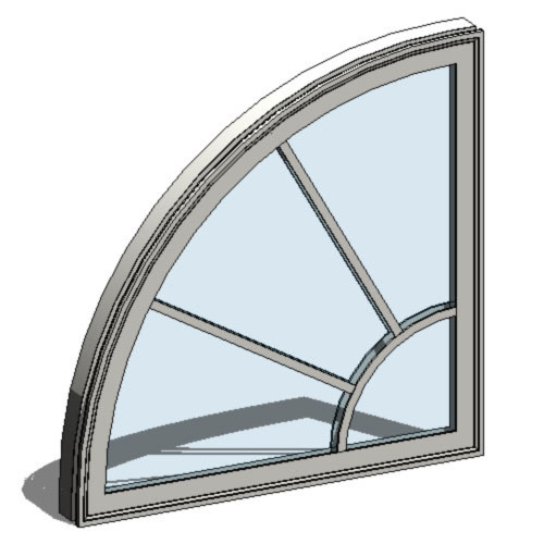 CAD Drawings BIM Models Ply Gem 1500 Series: Vinyl Windows Single Hung - Quarter Circle