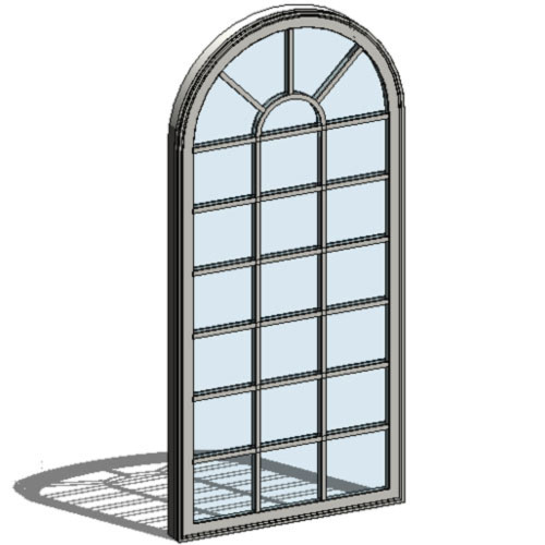 CAD Drawings BIM Models Ply Gem 1500 Series: Vinyl Windows Single Hung - True Radius Fixed