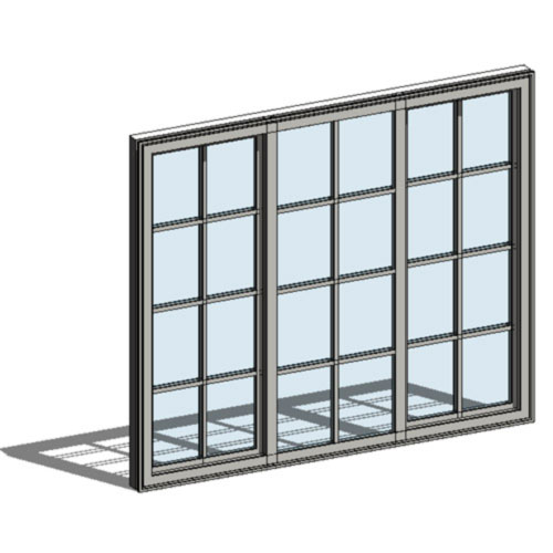 CAD Drawings BIM Models Ply Gem 1500 Series: Vinyl Windows Sliding -  Triple Operating 1-3