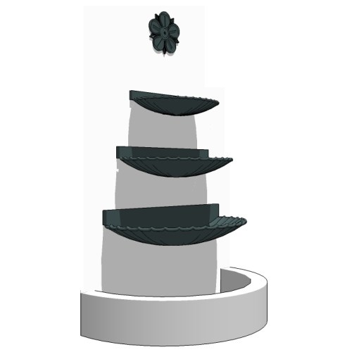 Lead Tiered Wall Fountain, 30", 24" and 18" Bowls ( 2414 )