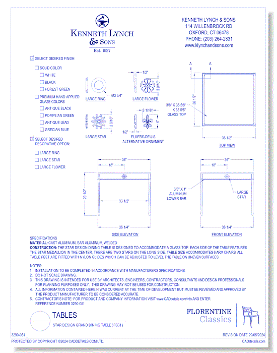 Star Design Dining Rectangular Table ( FC31 )