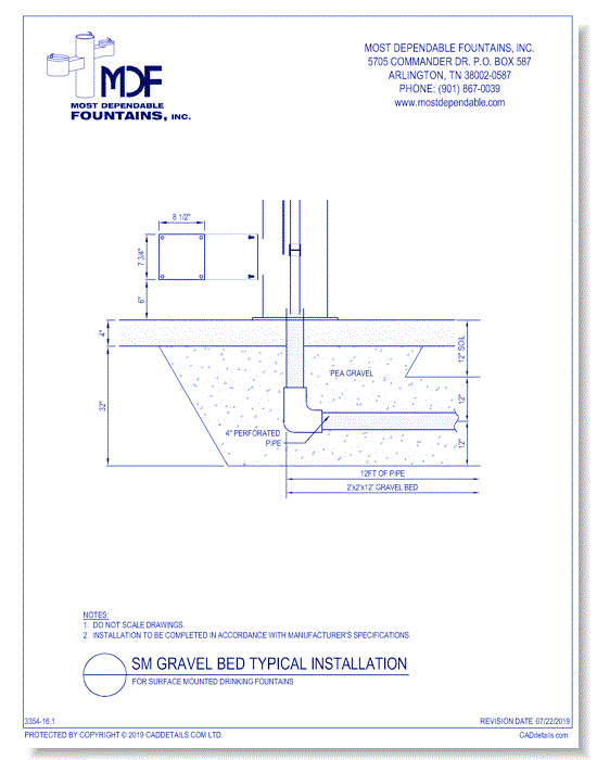 16.1) SM Gravel Bed Typical Installation