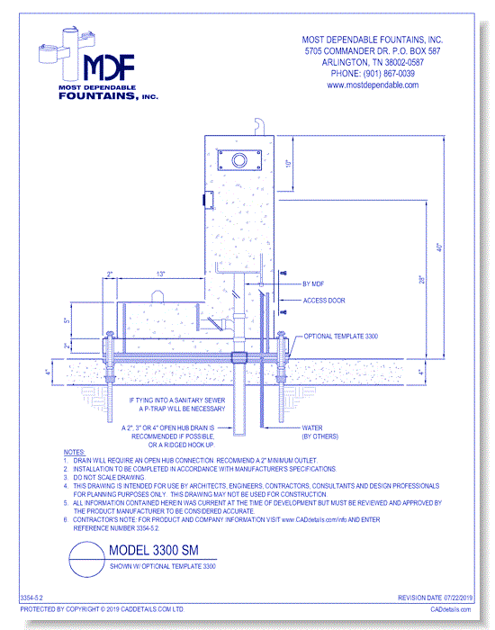 ** 3300 SM** Aggregate Pedestal surface mount fountain with one bowl on top and a pet fountain as standard.* (Shown with optional 3300 SS Surface Carrier-recommended)*