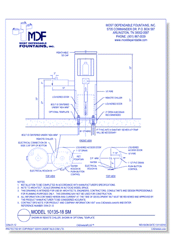 **10135-18 SM** with Remote Chiller, Shown with Optional Template