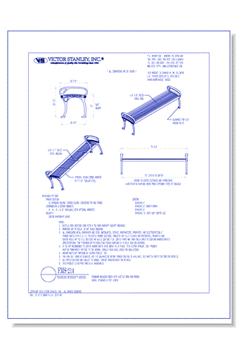 Model FMS-214: Framers Modern™ Backless Bench, Steel Rod Seating