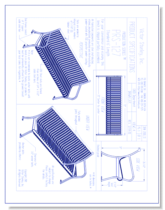 Model PRS-127: Production Bench, Steel Scrolls