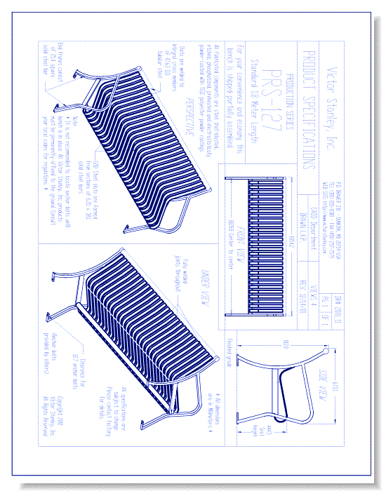Model PRS-127: Production Bench, Steel Scrolls