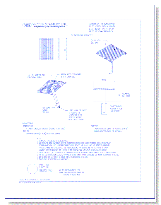 Model IPR-48: Steelsites™ Table