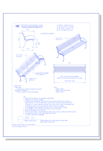 Model FMBF-324:Framers Modern™ Bench, Horizontal Steel Slats