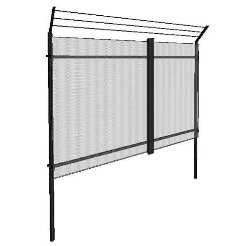 Chameleon System: 7'H x 10'W, 2 Rail Series with 3 Strand 45° Barb