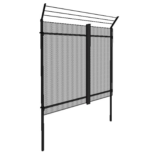 Chameleon System: 8'H x 8'W, 2 Rail Series with 3 Strand 45° Barb