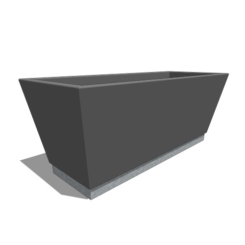 Designer Tapered Rectangular Planter With Accent Striped Base