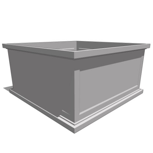 CAD Drawings BIM Models Planters Unlimited Keswick Fiberglass Square Planter – Single Panel