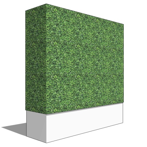 CAD Drawings BIM Models Planters Unlimited Artificial Boxwood Hedge & Simple Planter