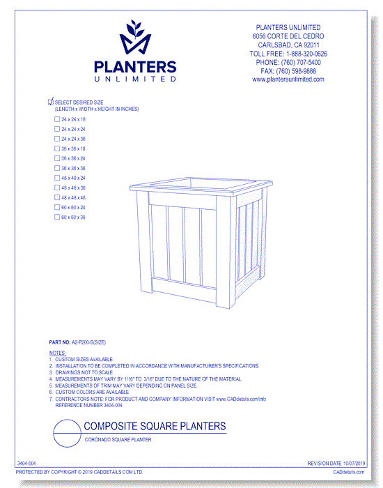 Coronado Composite Square Planter