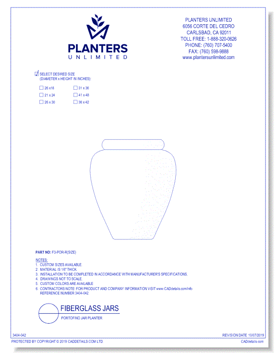 Portofino Fiberglass Jar Planter