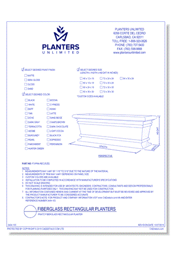 Prato Fiberglass Rectangular Planter