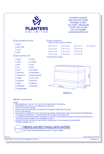 Arroyo Rectangular Fiberglass Planter – Double Channel