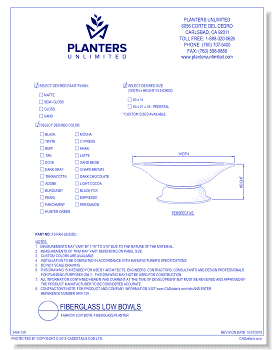 Farrow Low Bowl Fiberglass Planter