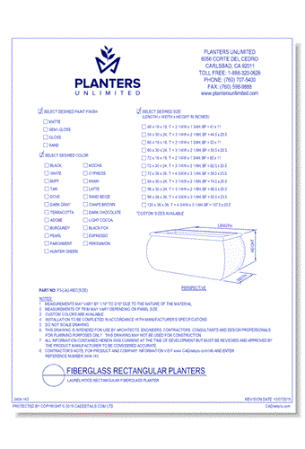 Laurelwood Rectangular Fiberglass Planter