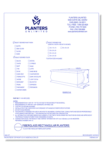 Villagio Rectangular Fiberglass Planter