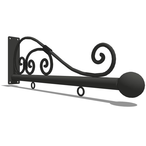 Classic Hanging Blade Sign Bracket With Ball Finial