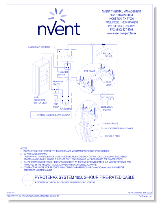 Typical System 1850 Fire-Rated Circuit Detail
